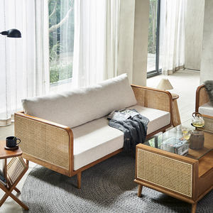 طقم أريكة من الروطان الطبيعي بتصميم قطري عتيق وأنيق ومعاصر، أثاث مخصص للمجالس والمكاتب وغرف الضيوف - Product Image 4