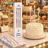 Bougies d'anniversaire torsadées macaron pastel en gros, bougies de gâteau en spirale, bougies fantaisie personnalisées pour la décoration de gâteaux d'anniversaire