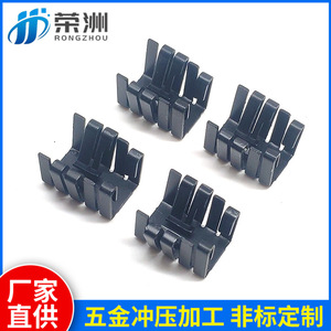 RZ Aluminum Heat Sink Rectangular With Fins TO220 CNC <b>Machining</b> Anodizing OEM Parts - Product Image 5