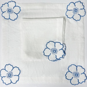 Multi Colors Personalized Custom Embroidered Patterns Monogram Flax Pure Circular <b>Table</b> Placemat <b>Cloth</b> 100% <b>Linen</b> Napkins - Product Image 3