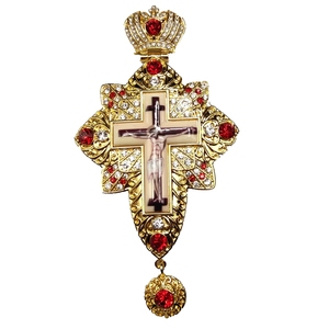 2020, el obispo nuevo diseño <span class=keywords><strong>ruso</strong></span> chapados en oro personalizado de diamantes de cristal ortodoxas griegas cruz Pectoral - Product Image 1