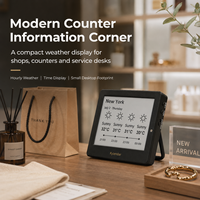 Calendario Meteorológico de Escritorio Kylendar Mini con Pantalla de Papel Electrónico de 4.2 Pulgadas para Cafetería, Tienda Minorista, Visualización de Fecha y Hora, Decoración Inteligente para Escritorio con WiFi