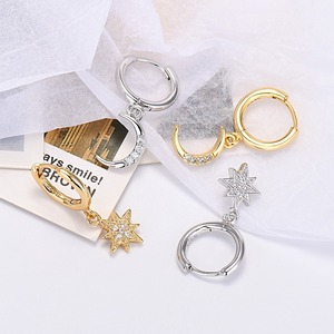 <span class=keywords><strong>Gioielli</strong></span> Hanhan stella asimmetrica e luna gocce W/ Pavé CZ-fantasia celeste ipoallergenica - Product Image 2