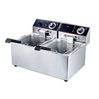 Friteuse électrique industrielle de table 8L pour poisson et poulet, en acier inoxydable, puissance 1200W