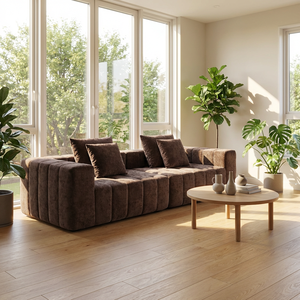 Canapé modulaire sectionnel en velours côtelé, design moderne, compressé sous vide, monobloc sans cadre, en mousse moelleuse, pour villa, vente en gros - Product Image 1