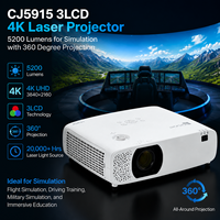 Projecteur laser 4K 3LCD CJ5915 de simulation, 5200 lumens avec haute luminosité