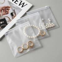 Sacs zip-lock en plastique transparent personnalisés de haute qualité avec pochette d'emballage scellée givrée à fermeture éclair pour l'artisanat de bijoux
