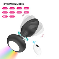 Plug anal lumineux LED à télécommande, vibrateur, stimulateur de prostate, jouets sexuels pour adultes, femmes et hommes