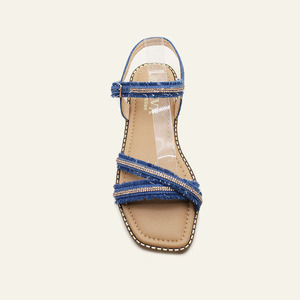 Sandales plates d'extérieur les plus vendues, sandales d'été décontractées, chaussures tendance pour femmes, sandales pour femmes à la mode avec broderie en cristal - Product Image 5