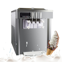 Nouvelle machine à crème glacée molle de type mini pour yogourt glacé, à poser sur table, avec caisse en bois, haute productivité, sirop pour crème glacée