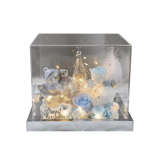 Nuevo Adorno de Flor Eterna 2026: Muñeco de Nieve Abrazando una Rosa, Caja de Regalo de Flor Eterna de Alta Gama para Navidad - Product Image 6