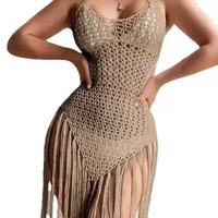 Nouvelle Collection 2026 – Robe Longue de Plage Sexy en Crochet à Franges, Cache-Maillot Dos Nu, Tenue de Plage en Crochet