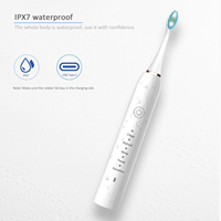 Brosse à dents électrique sonique, câble USB, brosses à dents rechargeables, 5 modes réglables, minuteur intelligent intégré de 2 minutes, étanche IPX7