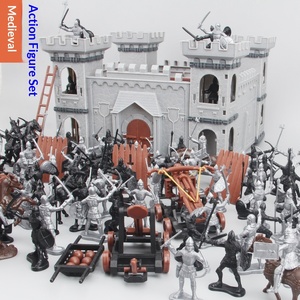 Ensemble de 60 figurines de soldats médiévaux statiques transfrontaliers, modèle ancien, en <span class=keywords><strong>plastique</strong></span>, <span class=keywords><strong>jouet</strong></span> de guerre militaire - Product Image 2