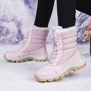Bottes de randonnée légères pour femmes, imperméables, en cuir et caoutchouc, vente en gros pour chaussures d'extérieur, bout rond, antidérapantes. - Product Image 3