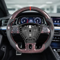 Volant sport en cuir et fibre de carbone pour Volkswagen CC/Magotan/Tiguan/Passat par FEIXIANG