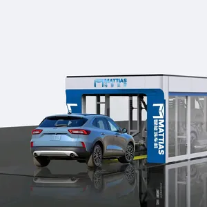 Terowongan cuci mobil sepenuhnya otomatis sembilan sikat EVA sikat semprotan tekanan tinggi busa lilin air