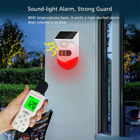 Détecteur d'alarme extérieur sans fil Tuya WiFi solaire à infrarouge avec sirène stroboscopique et fonction de rappel sonore étanche