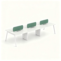Poste de travail modulaire 6 places avec cloison acoustique, design moderne, bureau de personnel en open space, prix de gros