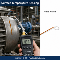 HUADONG Resin Encapsulated Flexible Patch Thermocouple, Polyimide Surface Temp Sensor for Molds & Pipelines