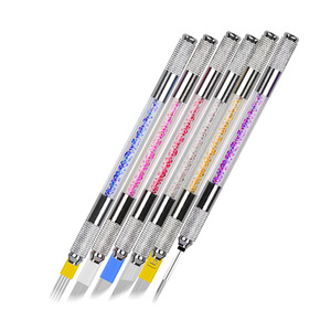 Pluma de Microblading PMU de Metal Cristalino con Punta Doble Cruzada y Soporte Manual para Cuchillas para Tatuaje de Cejas - Product Image 3