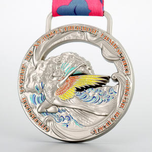 도매 사용자 정의 금속 자원 봉사 묵주 골든 레이싱 메달 - Product Image 1
