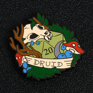 Badge en métal Yingzhou, épinglette en alliage émaillé, thème druide, style dessin animé, badges et médailles à fermoir papillon - Product Image 1