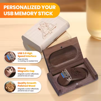 Grosir kustom Logo Maple bambu Walnut stik Usb kayu Flash Drive USB Pendrive kotak 2.0 3.0 2gb 4GB 8Gb 16Gb 32Gb 64Gb