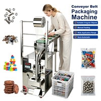 Machine d'emballage semi-automatique à alimentation manuelle avec convoyeur pour produits irréguliers, jouets, blocs de construction, vis