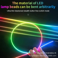 Nouvelle Lampe d'Ambiance LED Universelle 256 Couleurs RGB 22-en-1 pour Voiture, Décoration Intérieure, Lumière d'Ambiance Musicale Dansante en Acrylique