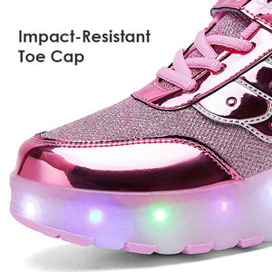 Chaussures Heelys ZHOYA Version Étudiant 8-12 Ans Contraction Automatique Filles Double Roue Bouton Ceinture Approvisionnement Transfrontalier - Product Image 3