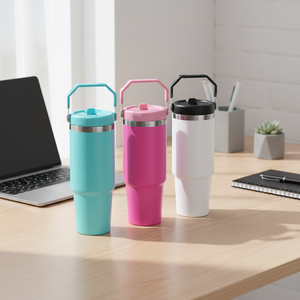 Vaso Térmico Portátil de Acero Inoxidable 304 de 30oz con Tapa, Asa y Pajita, Personalizable con Logotipo, para Deportes al Aire Libre, Botella de Agua, Tazas, Venta al por Mayor - Product Image 6