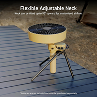 Ventilateur de camping extérieur sur trépied, 4 vitesses, mode brise, oscillation à 3 angles, inclinaison réglable à 90°, minuterie automatique, ventilateur portable