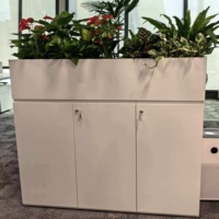 Archivador de Oficina de Gran Capacidad, Moderno, de Madera, con Espacio para Plantas, Mueble Ejecutivo Comercial, con 3 Cajones
