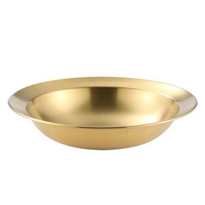 Assiette de service épaisse en acier inoxydable doré, finition métal brossé, pour pâtes, frites, légumes, restaurant, stockage alimentaire - Product Image 6