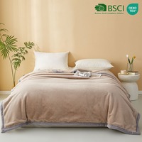 Plaid de lit et de canapé en fourrure de lapin teinte, double couche, jacquard, polaire douce et pelucheuse, motif dessin animé, toutes saisons, vente en gros