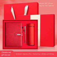 Ensemble cadeau d'entreprise promotionnel de luxe avec logo personnalisé, tasse isotherme, stylo, carnet - Matériel en tissu, options multicolores, cadeaux en sérigraphie