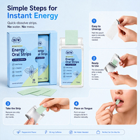Bandes orales énergétiques OKTW avec L-Théanine, Vitamines B6 et B12, saveur menthe poivrée, favorisant la tranquillité et la concentration, complément alimentaire quotidien en stock