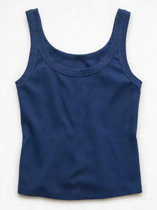 Débardeur en tricot pour femmes, logo personnalisé, coton et élasthanne, extensible, coupe ajustée, sexy, club, gym, athlétique, débardeur côtelé court - Product Image 3