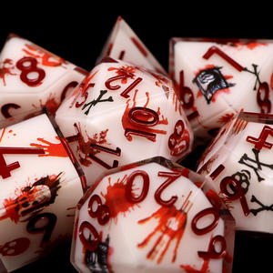 Juego completo de dados DnD poliédricos, borde afilado de resina, Material acrílico de forma cuadrada de 16mm para tablero DND <span class=keywords><strong>RPG</strong></span> - Product Image 6