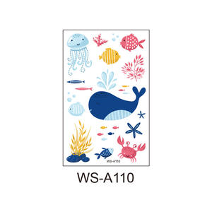 Pegatinas de tatuaje temporal impermeables 3D personalizadas para niños, lindas ballenas, delfines, Océano, tema de dibujos animados, pegatinas de arte corporal - Product Image 6