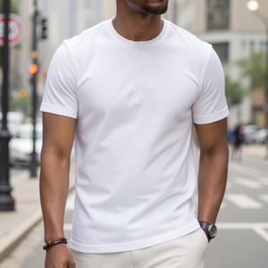 Chất Lượng Cao Người Đàn Ông Của Mùa Hè Giản Dị T-Shirt Lưới Thoáng Khí Chắp Vá T-Shirts Lỏng Phù Hợp Cao 240Gram Ngắn Tay Áo T-Shirts Tùy Chỉnh - Product Image 1