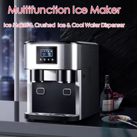 Distributeur d'eau 3-en-1 avec machine à glaçons pilés et fonction autonettoyante, capacité de 15 kg, idéal pour la maison, la cuisine et le bureau