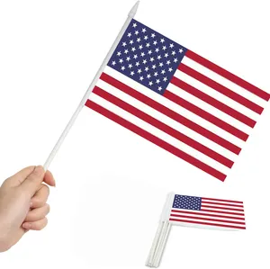 Produtos Mais Vendidos Personalizado Impressão Digital 12X18 Mão Bandeira Pequena Bandeira Americana