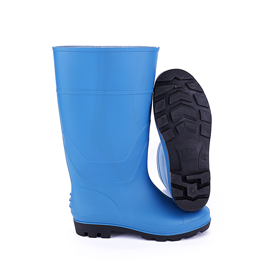 蓝色雨鞋妇女防水防油耐热 pvc 靴批发新设计长的橡胶雨鞋的农业
