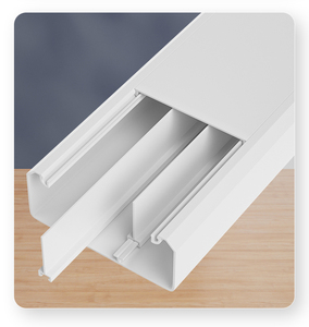 Goulotte de câblage en <span class=keywords><strong>PVC</strong></span> <span class=keywords><strong>rigide</strong></span> avec couvercle de protection pour la gestion des câbles électriques - Product Image 1