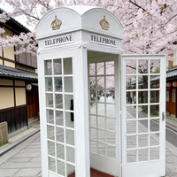 Cabine téléphonique londonienne blanche de style vintage pour décorations de mariage - Collection Printemps