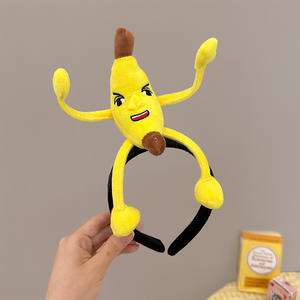 Divertidas Diademas de Felpa de <span class=keywords><strong>Coral</strong></span> con Diseño de Ratón y Plátano Grande, Diademas de Dibujos Animados para Mujer, Diademas de Ratatouille para Niñas, Accesorios para el Cabello para Fiestas de Disfraces - Product Image 1