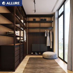Armoire en bois Allure avec <span class=keywords><strong>porte</strong></span> coulissante intelligente et amovible pour vêtements, design intégré au lit - Product Image 1
