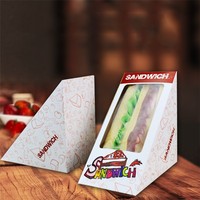 Boîte à sandwich en plastique, grande boîte à déjeuner de qualité alimentaire avec fenêtre